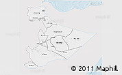Silver Style 3D Map of Somali, single color outside