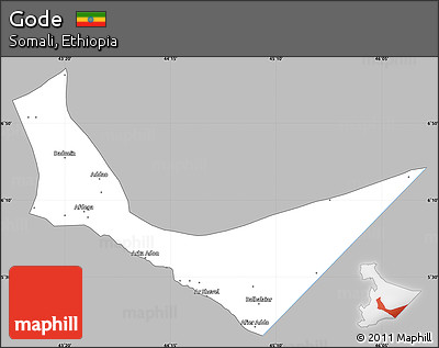 Gray Simple Map of Gode, single color outside