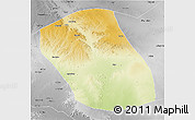 Physical 3D Map of Kebridehar, desaturated