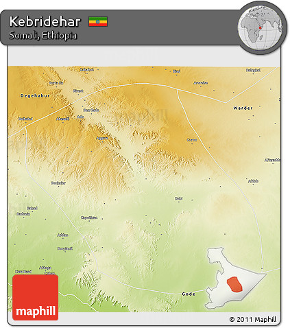 Physical 3D Map of Kebridehar