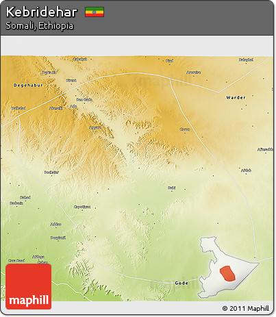 Physical 3D Map of Kebridehar