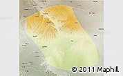 Physical 3D Map of Kebridehar, semi-desaturated