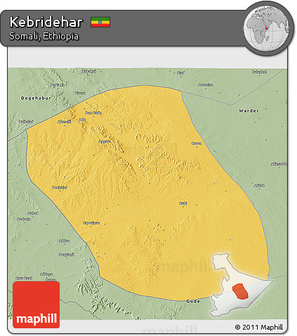 Savanna Style 3D Map of Kebridehar