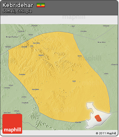 Savanna Style 3D Map of Kebridehar