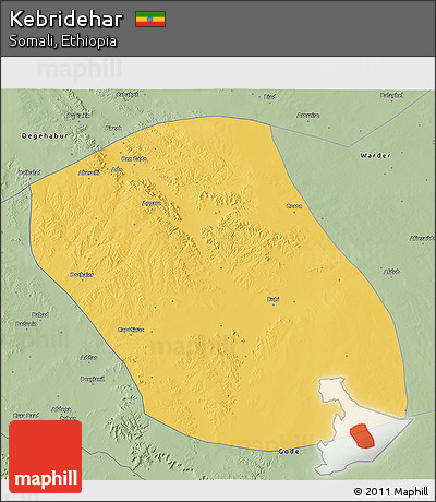 Savanna Style 3D Map of Kebridehar
