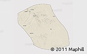 Shaded Relief 3D Map of Kebridehar, single color outside