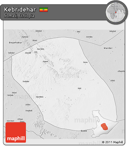 Silver Style 3D Map of Kebridehar