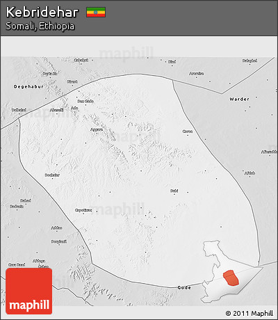 Silver Style 3D Map of Kebridehar