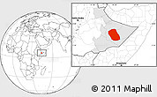 Blank Location Map of Kebridehar, highlighted parent region