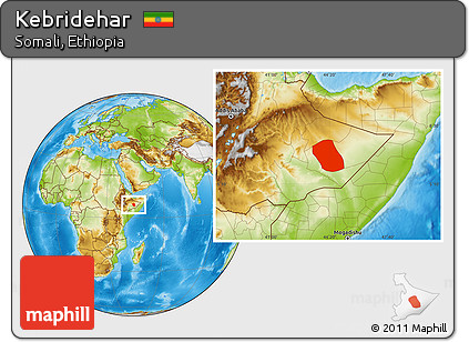 Physical Location Map of Kebridehar