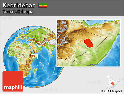 Physical Location Map of Kebridehar