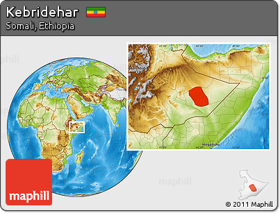 Physical Location Map of Kebridehar