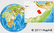 Physical Location Map of Kebridehar, highlighted country