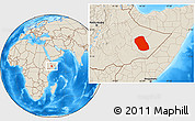 Shaded Relief Location Map of Kebridehar