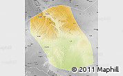 Physical Map of Kebridehar, desaturated
