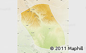 Physical Map of Kebridehar, lighten