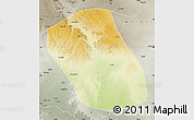 Physical Map of Kebridehar, semi-desaturated