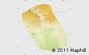 Physical Map of Kebridehar, single color outside