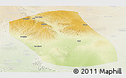 Physical Panoramic Map of Kebridehar, lighten