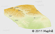 Physical Panoramic Map of Kebridehar, single color outside