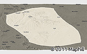 Shaded Relief Panoramic Map of Kebridehar, darken
