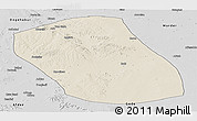 Shaded Relief Panoramic Map of Kebridehar, desaturated