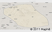 Shaded Relief Panoramic Map of Kebridehar, semi-desaturated