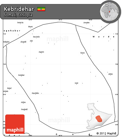 Blank Simple Map of Kebridehar