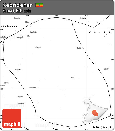 Blank Simple Map of Kebridehar