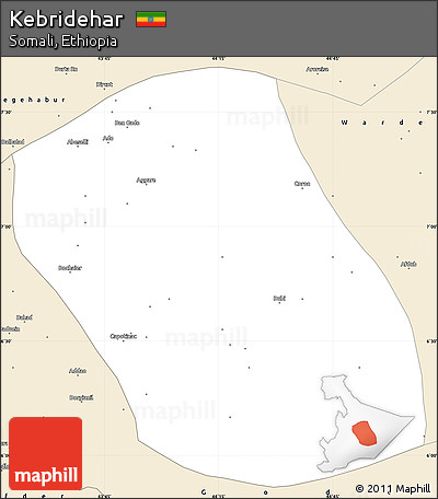 Classic Style Simple Map of Kebridehar