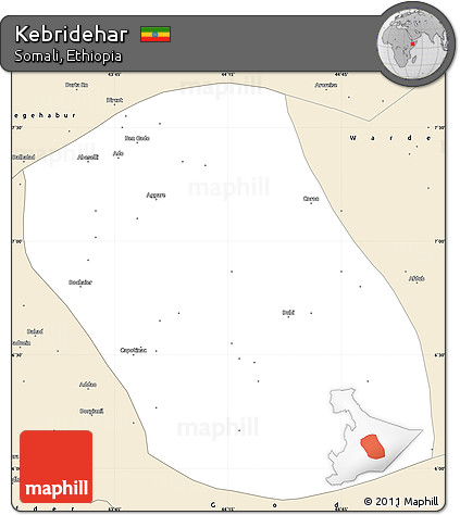 Classic Style Simple Map of Kebridehar