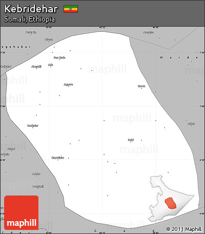 Gray Simple Map of Kebridehar