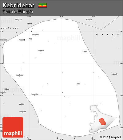 Silver Style Simple Map of Kebridehar