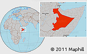 Gray Location Map of Somali