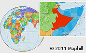 Political Location Map of Somali