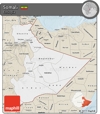 Classic Style Map of Somali