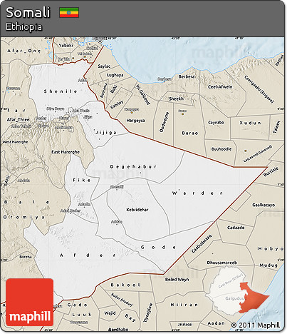 Classic Style Map of Somali