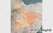 Satellite Map of Somali, semi-desaturated