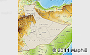 Shaded Relief Map of Somali, physical outside