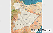 Shaded Relief Map of Somali, satellite outside