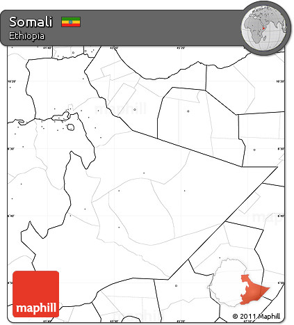 Blank Simple Map of Somali, no labels