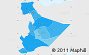 Political Shades Simple Map of Somali, single color outside