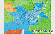 Political Shades 3D Map of Southern