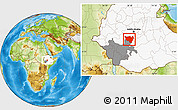 Physical Location Map of Gurage, highlighted country, highlighted parent region