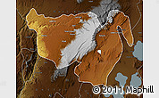 Physical Map of Gurage, darken