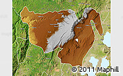 Physical Map of Gurage, satellite outside