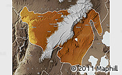 Physical Map of Gurage, semi-desaturated