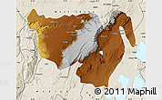 Physical Map of Gurage, shaded relief outside