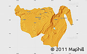 Political Map of Gurage, single color outside