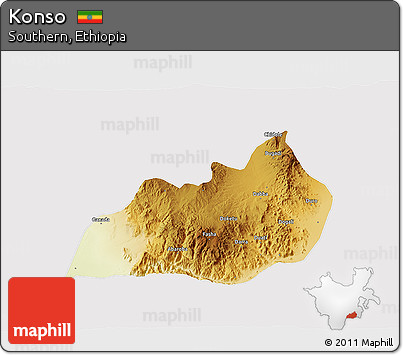Physical 3D Map of Konso, cropped outside